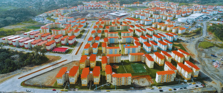 Foto aerea de conjunto habitacional
